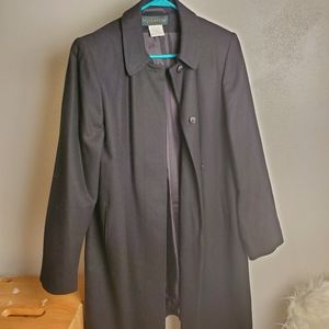 Women's black wool blend trench coat